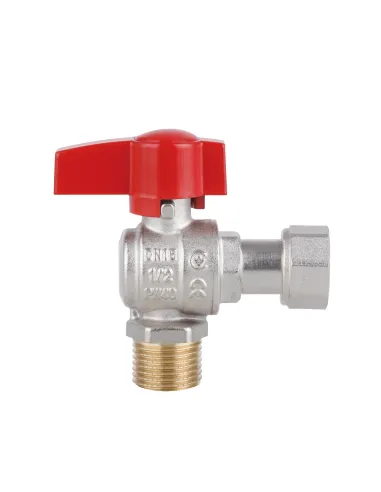 Кран кульовий Thermo Alliance Standart TAS224W15 ВН 1/2 дюйма кутовий з накидною гайкою