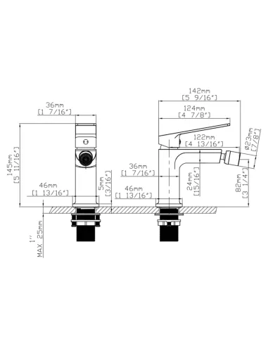 Смеситель для биде Q-Tap Capricorn QTCAP2060102C48223, хром
