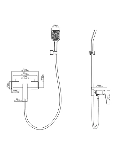 Смеситель для душа Q-Tap Capricorn QTCAP4060102C48221 с душевым набором