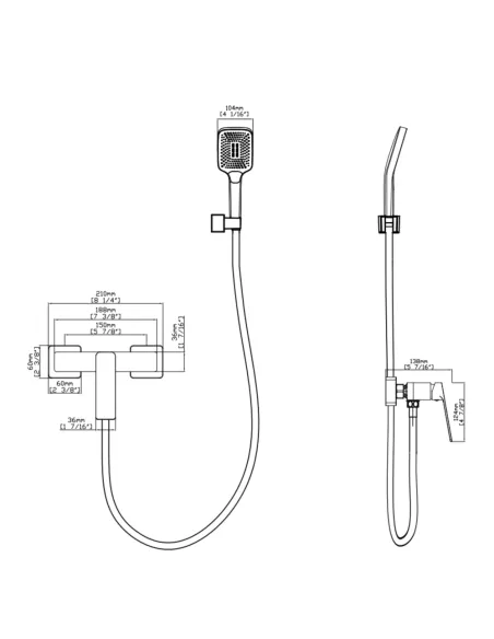 Змішувач для душу Q-Tap Capricorn QTCAP4060102C48221 з душовим набором