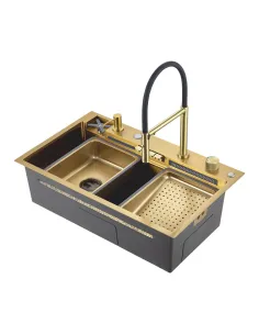 Мойка для кухни прямоугольная Gappo GS7547-13, 750x470x220 мм, нержавеющая сталь