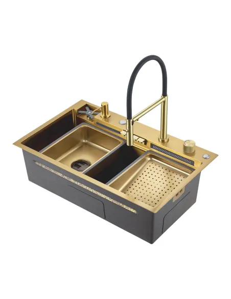 Мийка для кухні прямокутна Gappo GS7547-13, 750x470x220 мм, нержавіюча сталь.