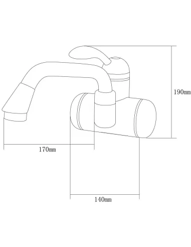 Змішувач для умивальника Aquatica LZ-6A211W, 3.0 кВт, з підігрівом води