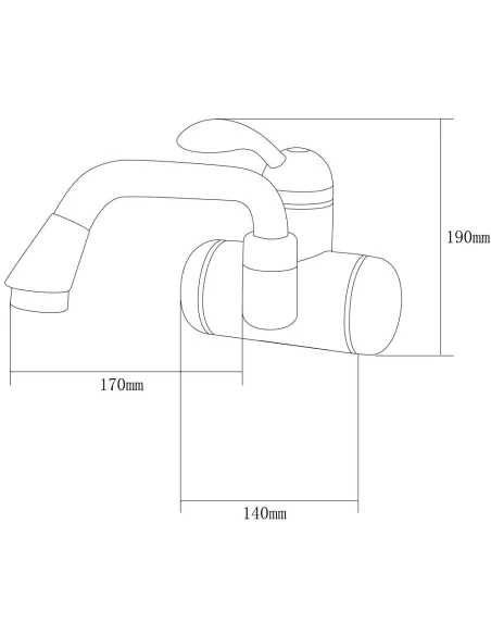 Смеситель для умывальника Aquatica LZ-6A211W, 3.0 кВт, с подогревом воды