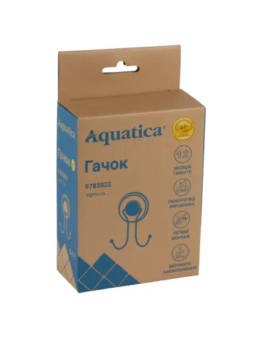 Гачок для рушників Aquatica s38 9783822 подвійний, на вакуумній присосці