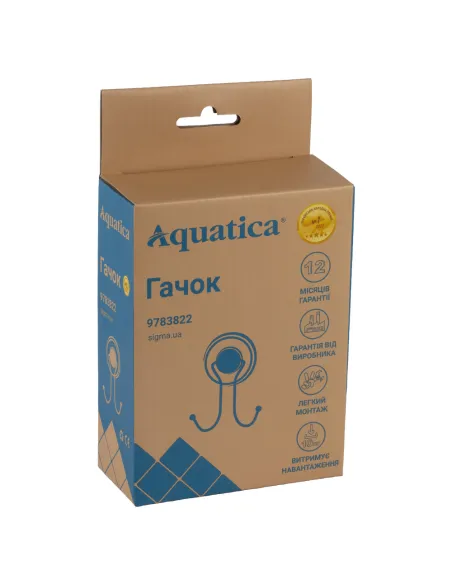 Гачок для рушників Aquatica s38 9783822 подвійний, на вакуумній присосці