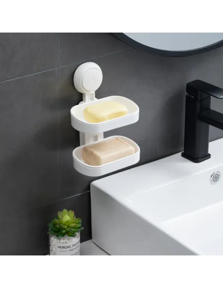 Мыльница Aquatica s42 9784290 настенная, двойная, на вакуумной присоске