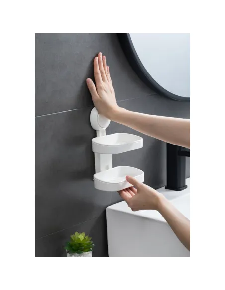 Мыльница Aquatica s42 9784290 настенная, двойная, на вакуумной присоске