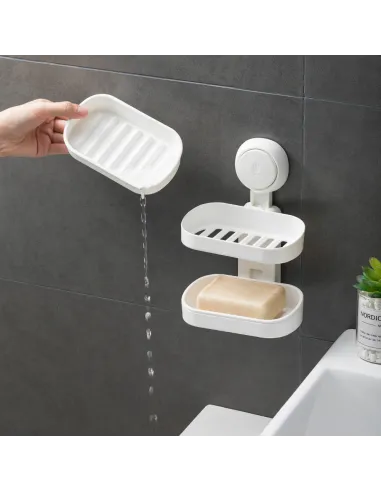 Мыльница Aquatica s42 9784290 настенная, двойная, на вакуумной присоске