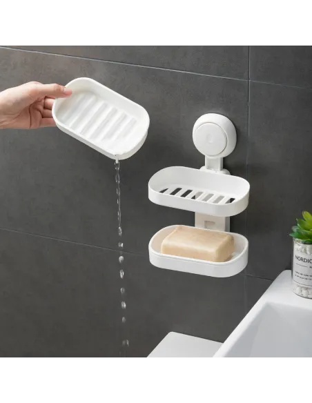 Мыльница Aquatica s42 9784290 настенная, двойная, на вакуумной присоске