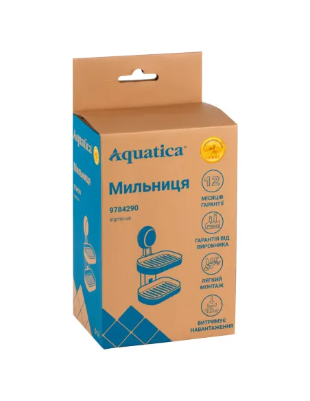 Мыльница Aquatica s42 9784290 настенная, двойная, на вакуумной присоске