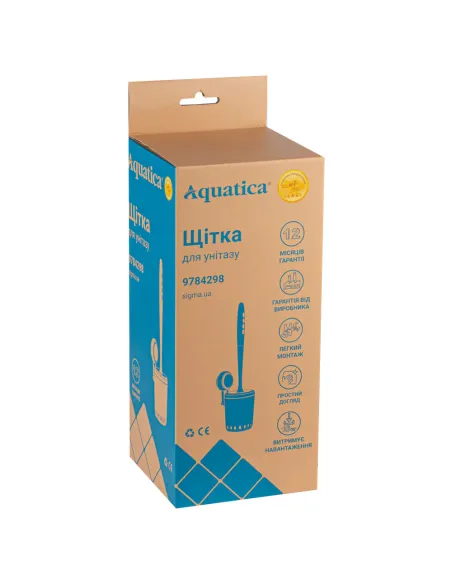 Єршик для унітазу Aquatica s42 9784298 настінний, на вакуумній присосці
