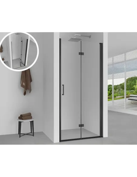 Душові скляні двері Bravo Poprad 80TB чорні