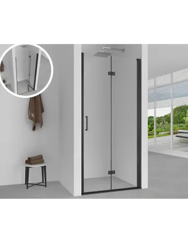 Душевая стеклянная дверь Bravo Poprad 90TB черная