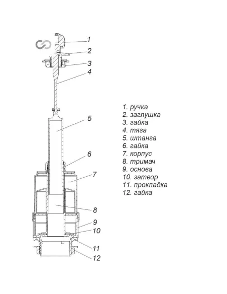 Запорная арматура на унитаз SoloPlast АБу-2 29179 с рычагом