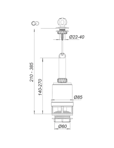 Запірна арматура на унітаз SoloPlast АБу-2 29179 із важелем