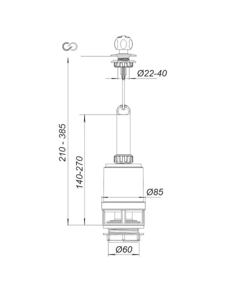 Запірна арматура на унітаз SoloPlast АБу-2 29179 із важелем