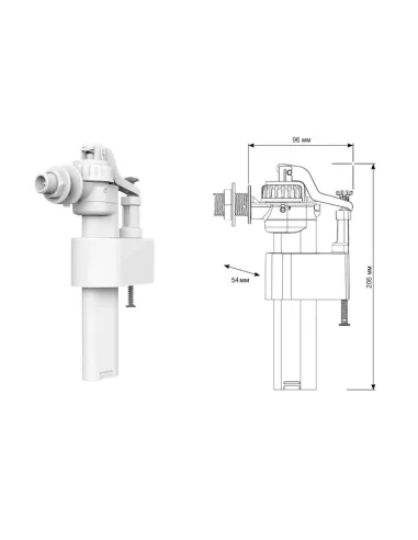 Клапан для унітазу Siamp Brio 751-1/2P 1/2 дюйми, бічна подача