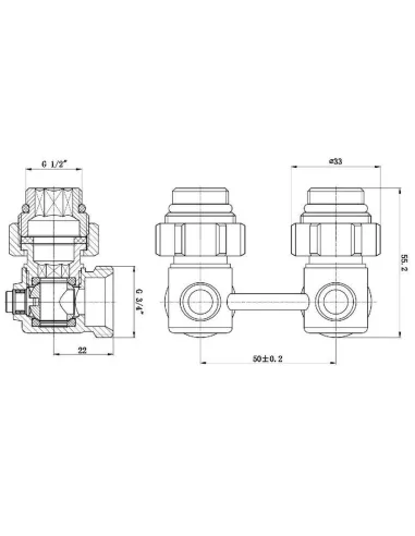 Кран для радиатора Solomon NV 5102 3/4 дюйма, угловой