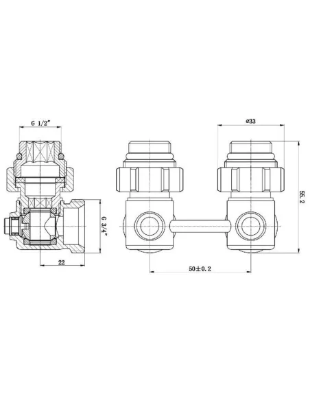 Кран для радиатора Solomon NV 5102 3/4 дюйма, угловой