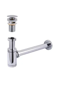 Сифон для умывальника Globus Lux GS-32-105-03A, 1 1/4 дюйма, с донным клапаном