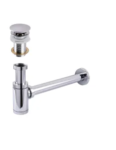 Сифон для умивальника Globus Lux GS-32-105-03B, 1 1/4 дюйма, з донним клапаном