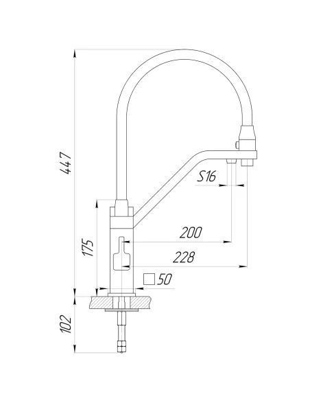 Смеситель для кухни Globus Lux Piano GLPN-0900-01 с подключением к фильтру