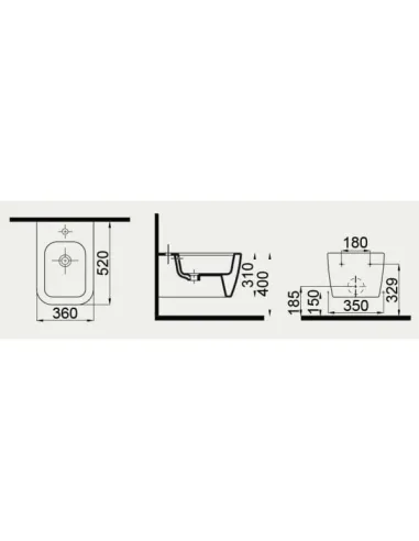 Биде Idevit Halley 3206-2605-1101, подвесной - 2