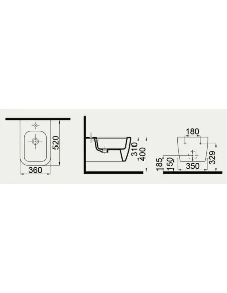 Биде Idevit Halley 3206-2605-1101, подвесной - 2