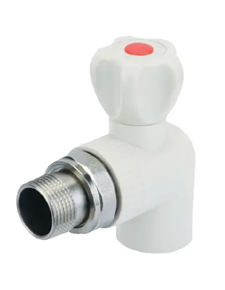 Кран для радіатора Grandi 25 мм для поліпропіленових труб, кутовий.