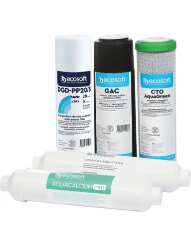 Комплект змінних картриджів для фільтрів Ecosoft P`URE AquaCalcium 6 місяців
