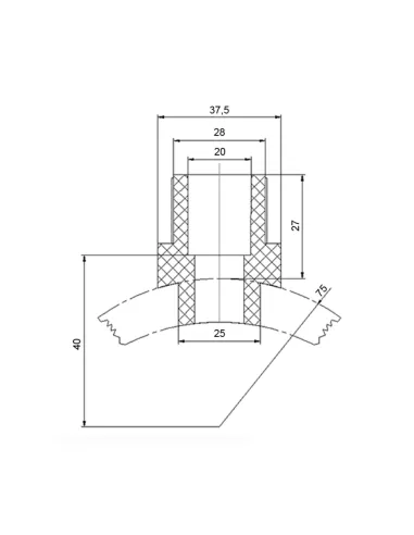 Врезка вварная Blue Ocean 75х20, для полипропиленовых труб
