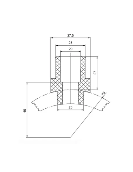 Врізка вварна Blue Ocean 75х20 для поліпропіленових труб