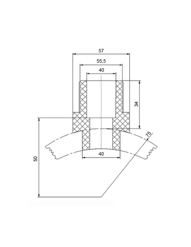 Врезка вварная Blue Ocean 75х40, для полипропиленовых труб
