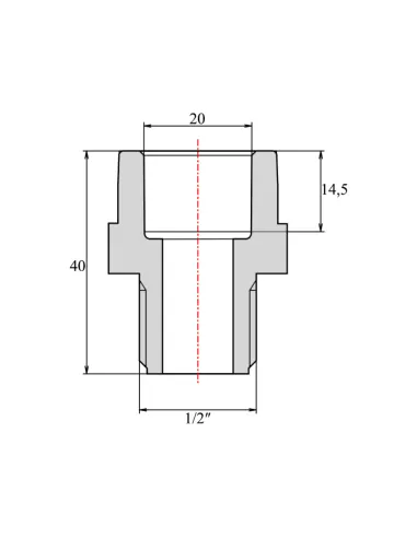 Заглушка з різьбленням Blue Ocean 20х1/2 НР, для поліпропіленових труб