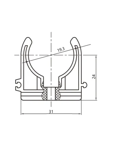 Кріплення (кліпса) одинарне Blue Ocean d20, для ППР труб, білий