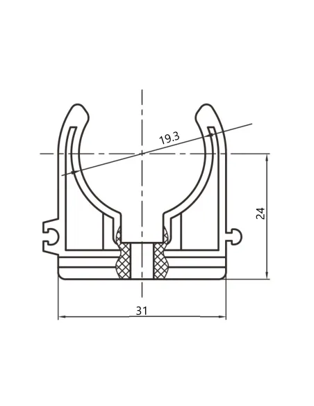 Крепеж (клипса) одинарный Blue Ocean d20, для ППР труб, белый
