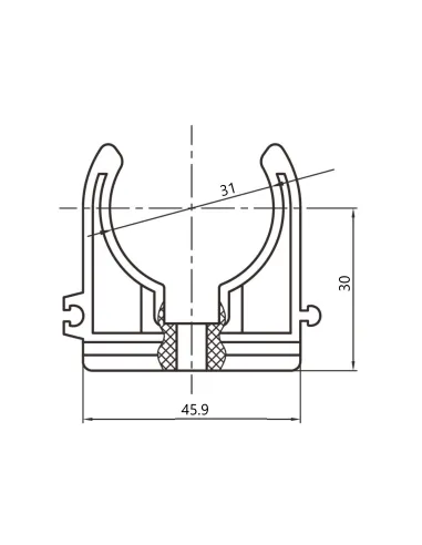 Кріплення (кліпса) одинарне Blue Ocean d32, для ППР труб, білий