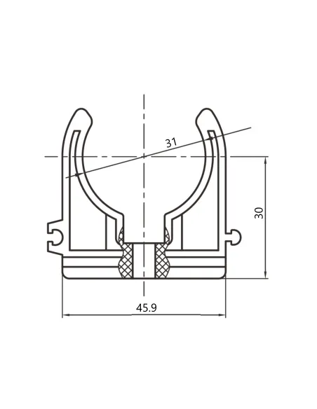 Кріплення (кліпса) одинарне Blue Ocean d32, для ППР труб, білий