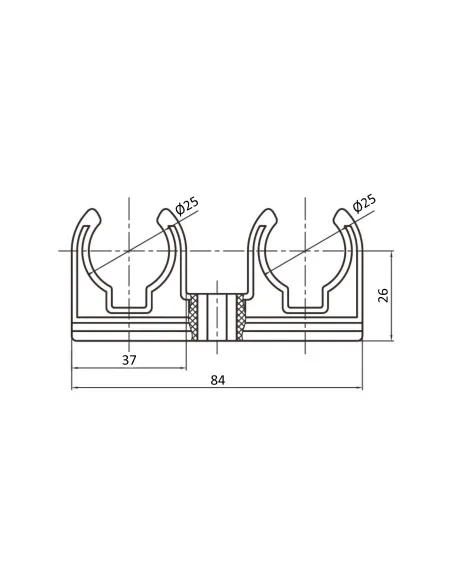 Кріплення подвійне Blue Ocean d25, для поліпропіленових труб, кліпса