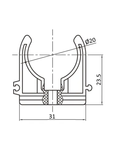 Кріплення одинарне Blue Ocean d20, для поліпропіленових труб, кліпса