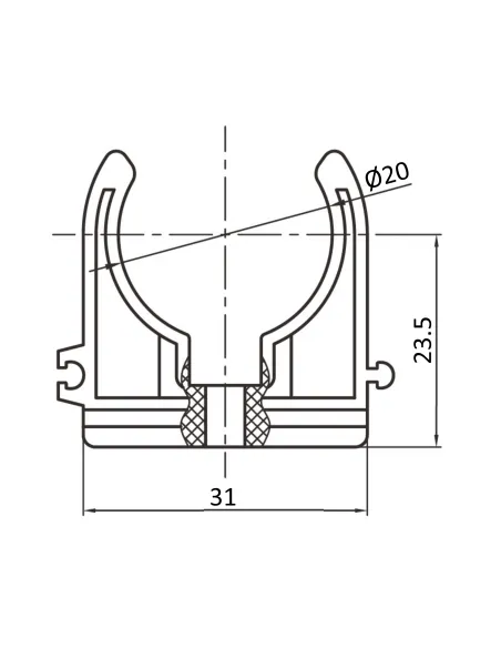 Крепеж одинарный Blue Ocean d20, для полипропиленовых труб, клипса