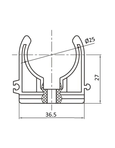 Крепеж одинарный Blue Ocean d25, для полипропиленовых труб, клипса