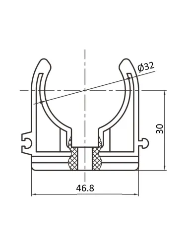 Крепеж одинарный Blue Ocean d32, для полипропиленовых труб, клипса