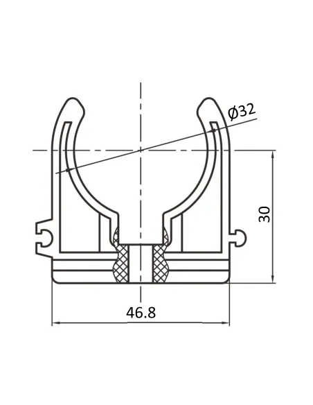 Кріплення одинарне Blue Ocean d32, для поліпропіленових труб, кліпса