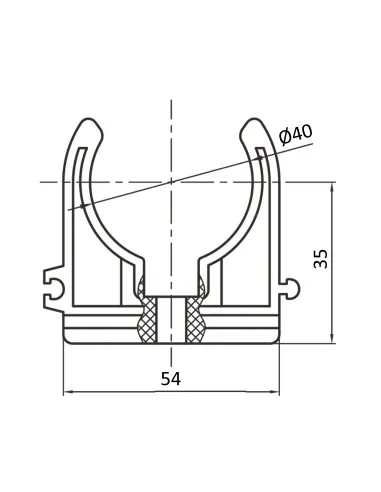 Крепеж одинарный Blue Ocean d40, для полипропиленовых труб, клипса