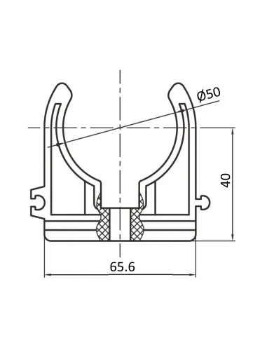 Кріплення одинарне Blue Ocean d50, для поліпропіленових труб, кліпса