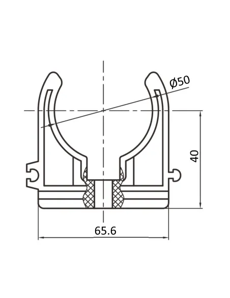 Крепеж одинарный Blue Ocean d50, для полипропиленовых труб, клипса