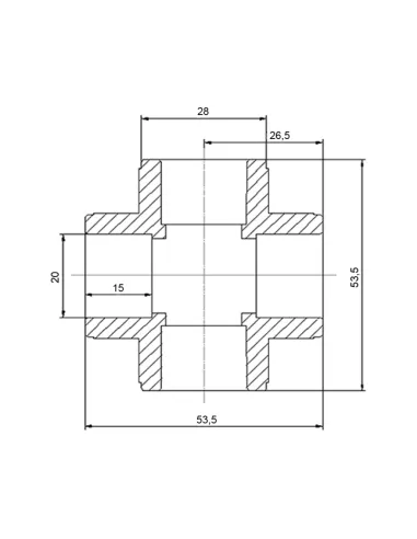 Хрестовина Blue Ocean d20, для поліпропіленових труб