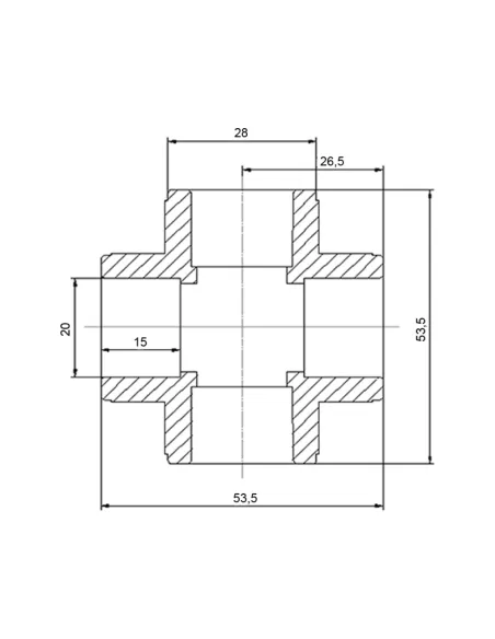 Крестовина Blue Ocean d20, для полипропиленовых труб